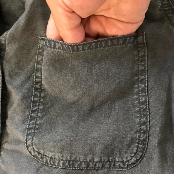 Rag & Bone Top Women S Blue Button Up Pocket Long Sleeve Hi Lo Hem Collared - Picture 10 of 13